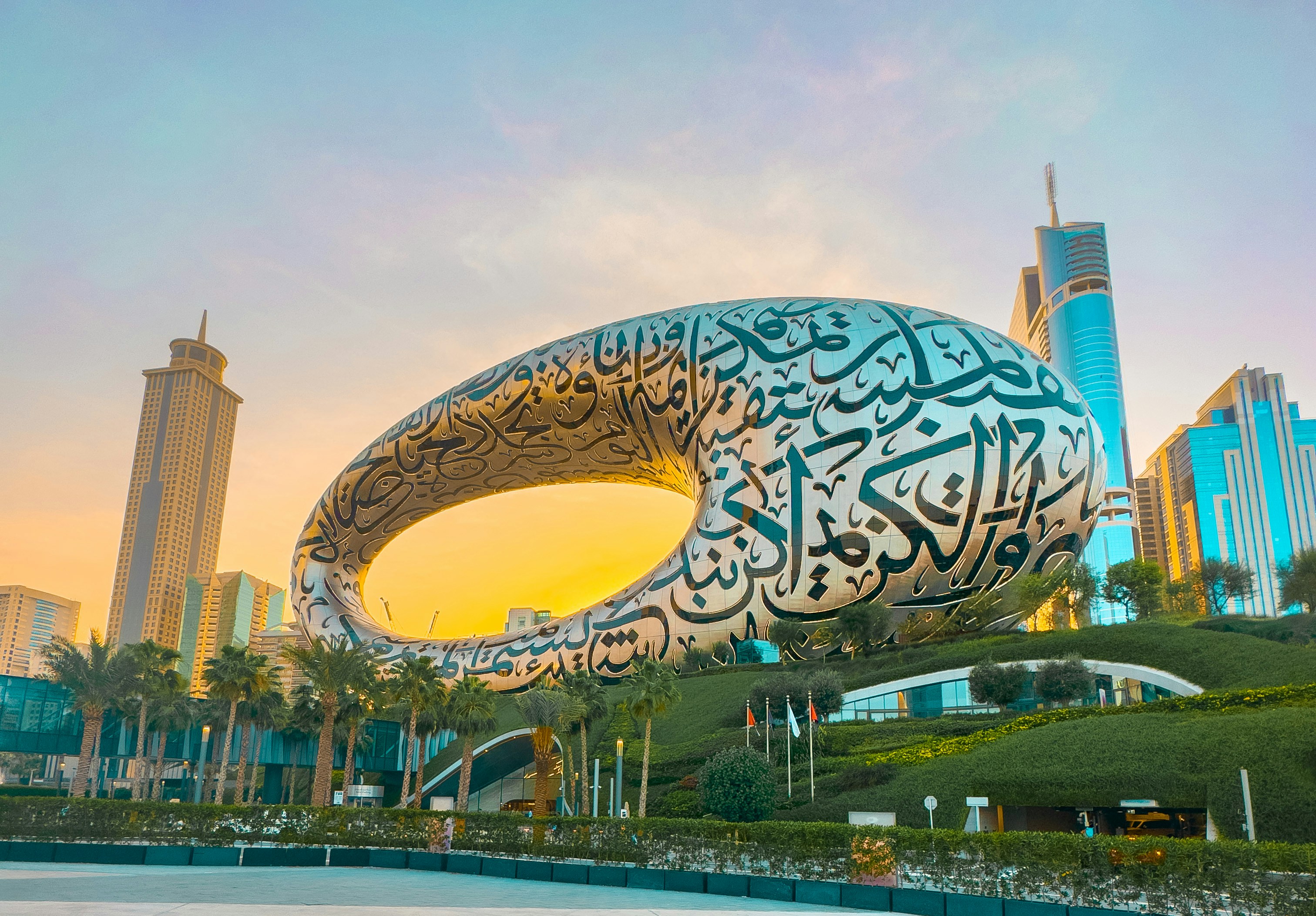 Museum of the future, located in the heart of Dubai. The 3d building is a museum where unlike the traditional museum history stuff is shown but here it's about the future! The fantastic structure of the building is very attractive and it's one of the hot attractions for tourists.